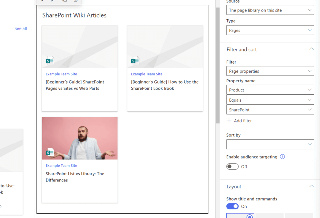 Highlighted content web part based on SharePoint wiki pages