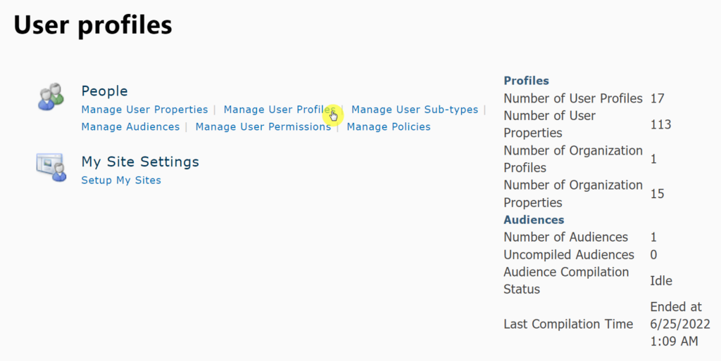 Manage user profiles from the admin center