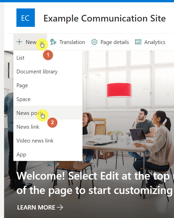 Create a new news post