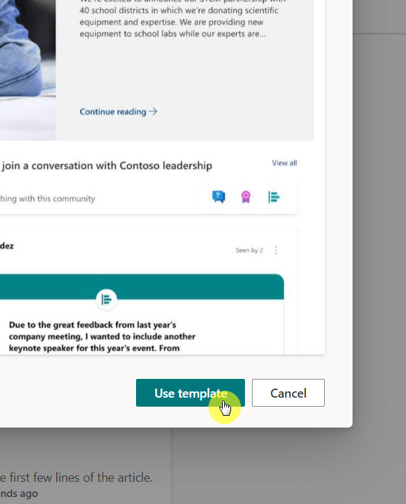 Use site template