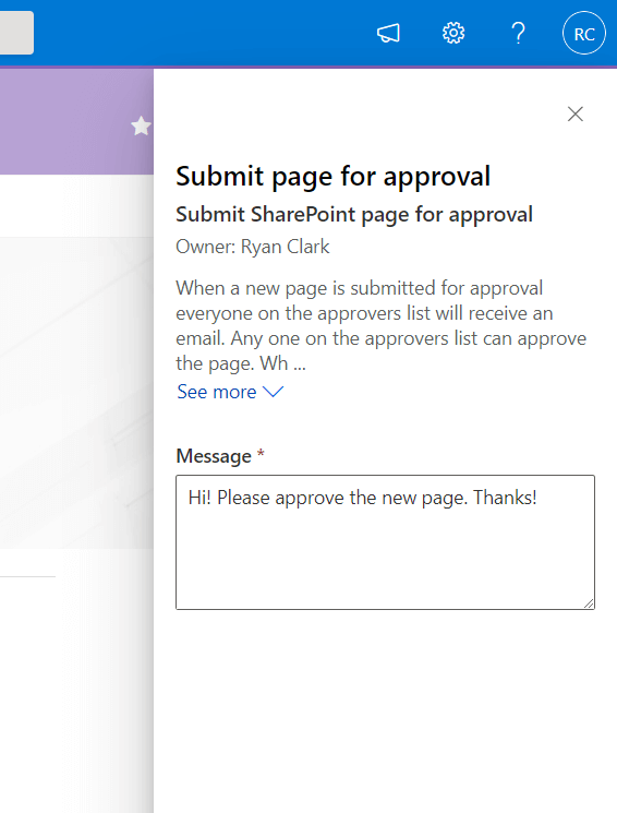 Add a note for the approver