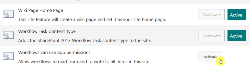 Allow workflows to read from and to write to all items in this site.