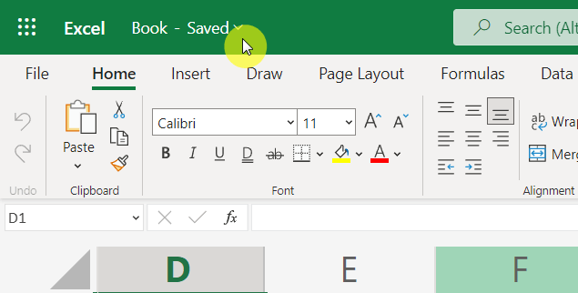 Autosave feature in Excel Online