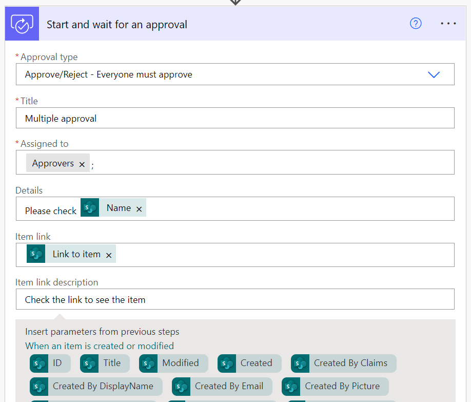Finish the start and wait for an approval