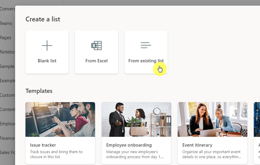 Create a list from existing list