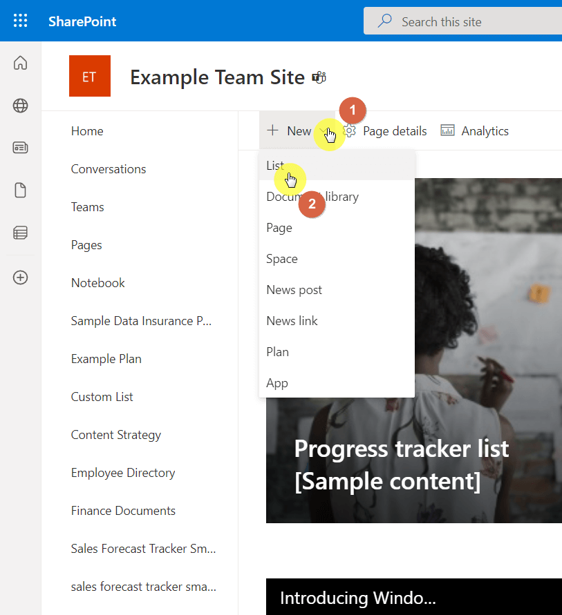 Create a new list