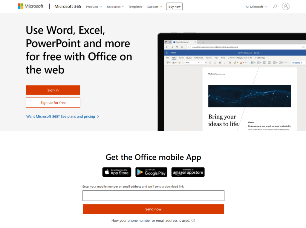 Use Word, Excel, PowerPoint and more for free with Office on the web