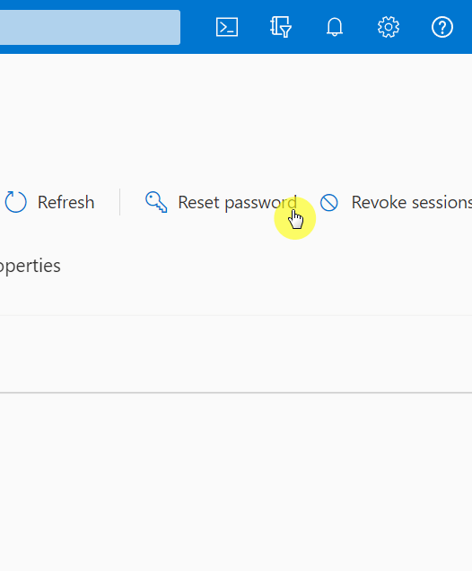 Reset password Azure AD user