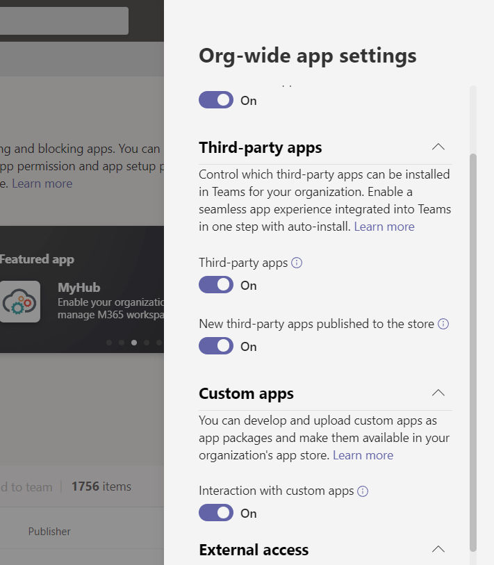 Enable or disable third-party and custom apps