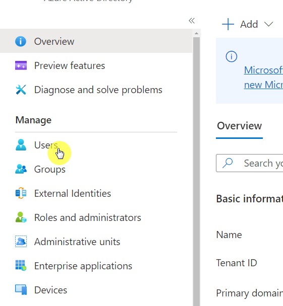 Manage users