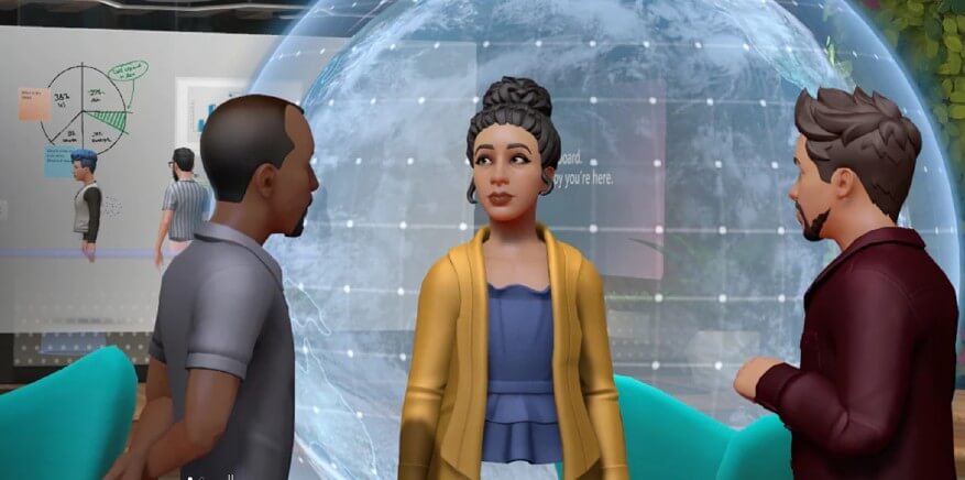 Meeting virtual through Microsoft Mesh
