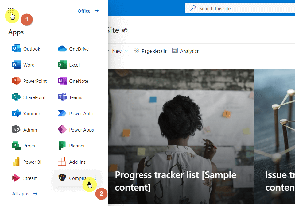 App launcher > Compliance