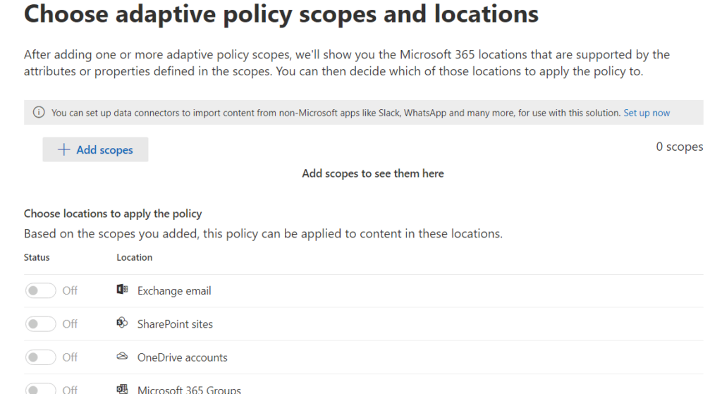 Choose adaptive policy scopes and locations