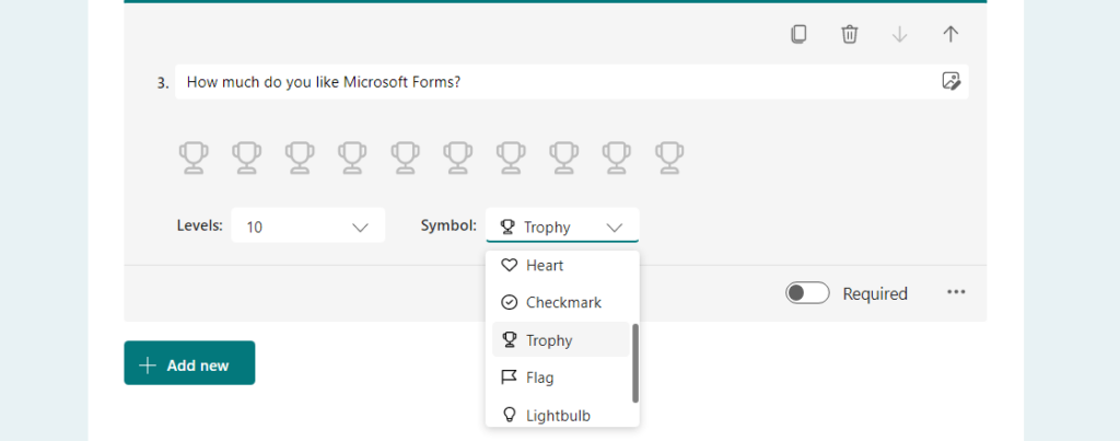 Rating levels and symbol