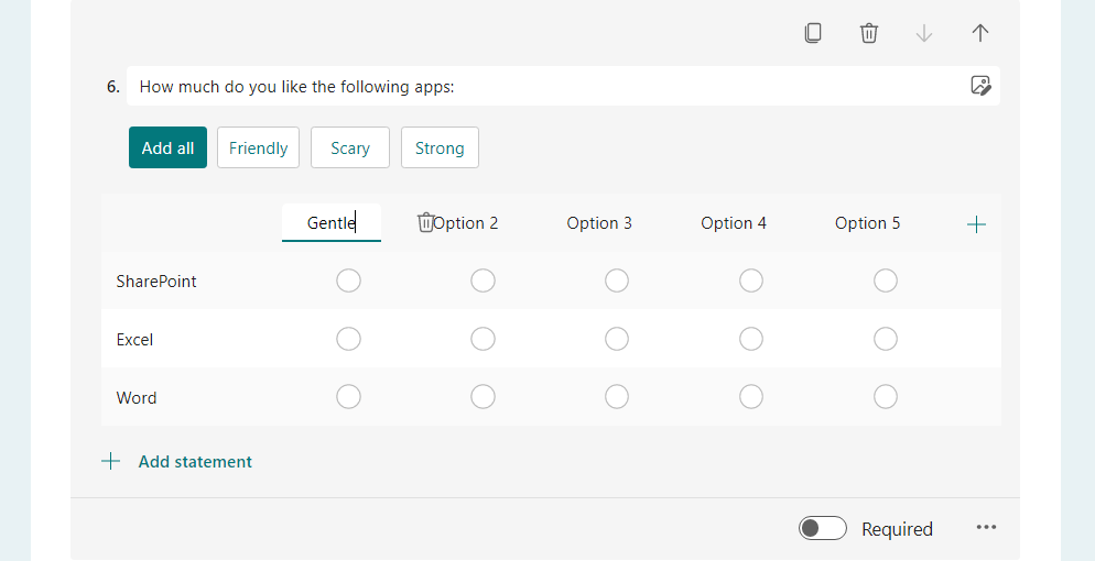 Option suggestions