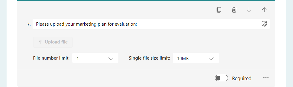 Upload file in Microsoft Forms