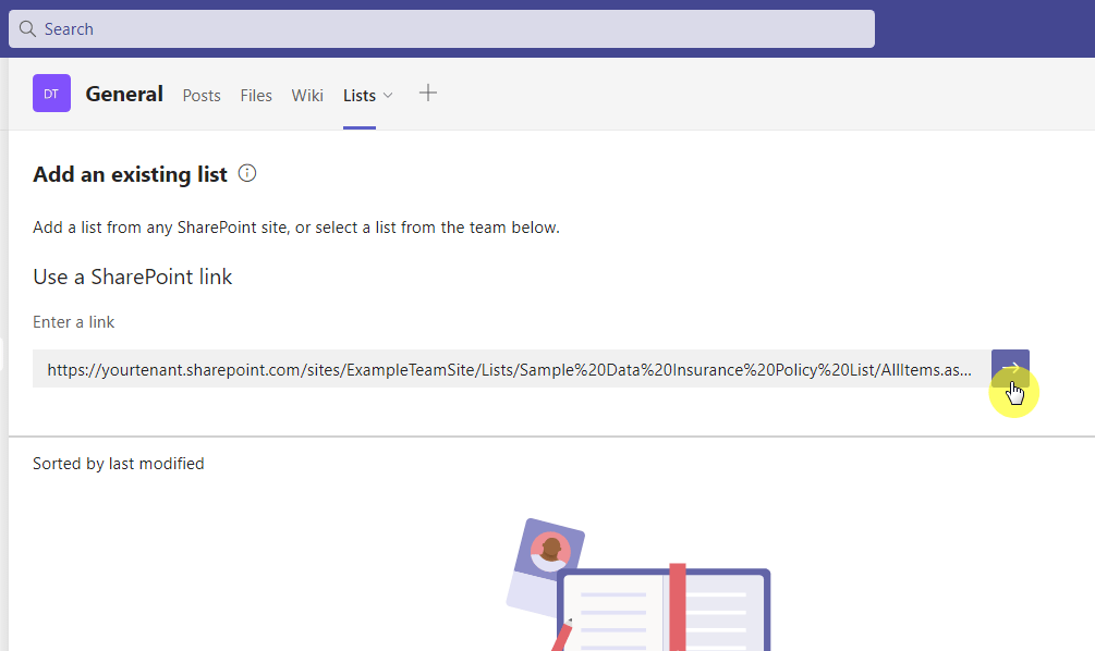 Use a SharePoint link