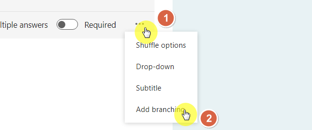 3 dots > Add branching