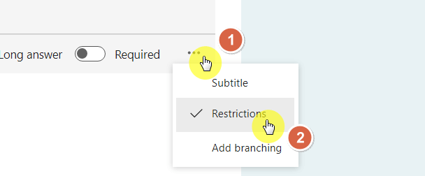Restrictions: Between