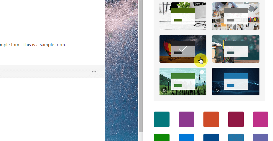 Choose theme