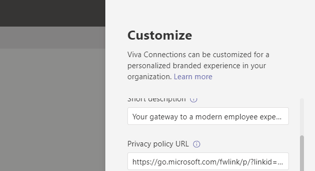 Customize Viva Connections