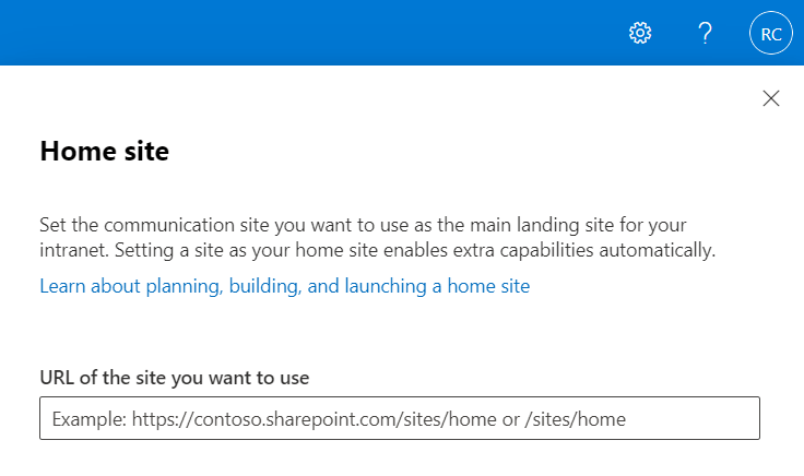 URL of the site you want to use