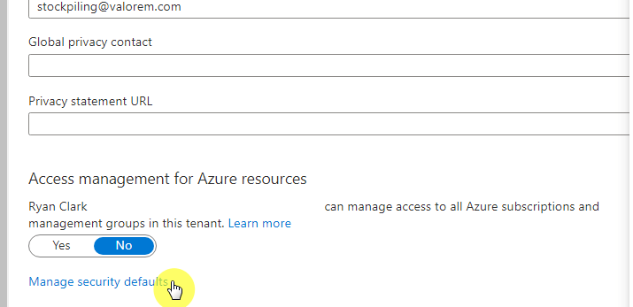 Manage security defaults in Azure AD