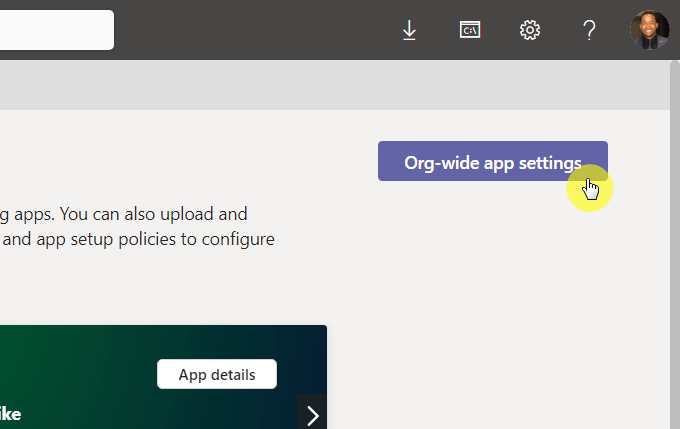 Org-wide app settings in Microsoft Teams