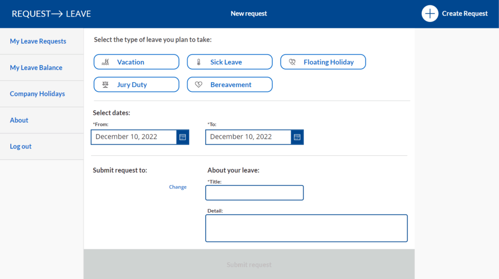 New leave request