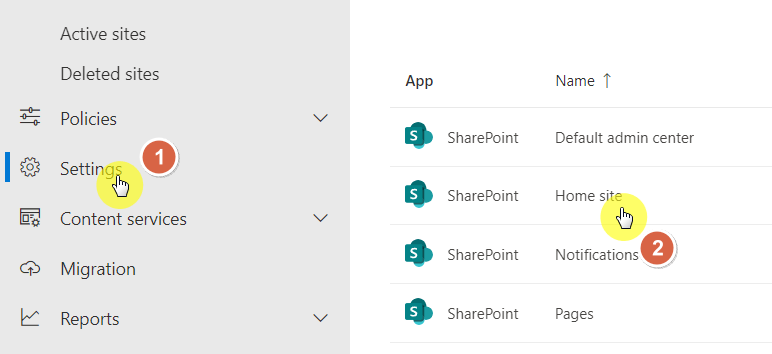 Home site settings in SharePoint Online