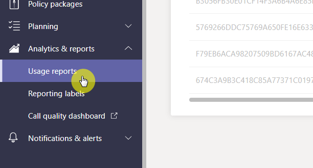 Usage reports