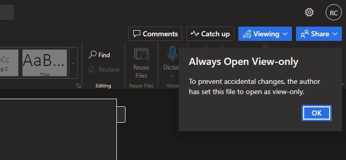 Always open view only