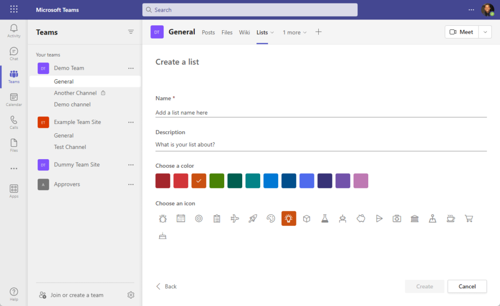Create a list