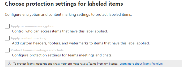 Can't apply encryption and content marking - sensitivity labels