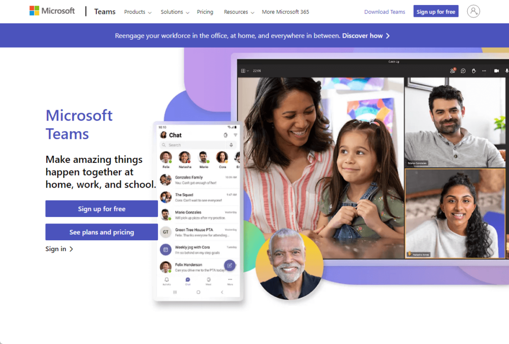 Microsoft Teams: Make amazing things happen together at home, work, and school
