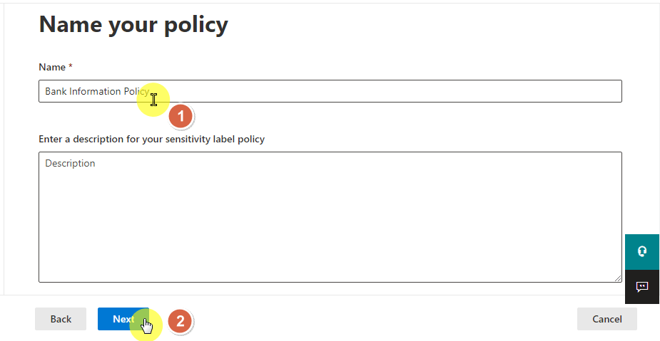 sensitivity policy name