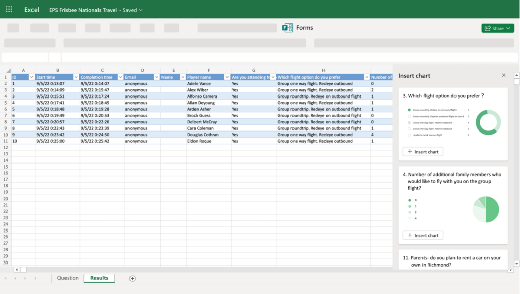 Update on how Forms work with Excel