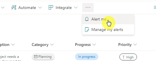 Alert me button with a bell icon