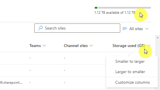 Storage used (GB)