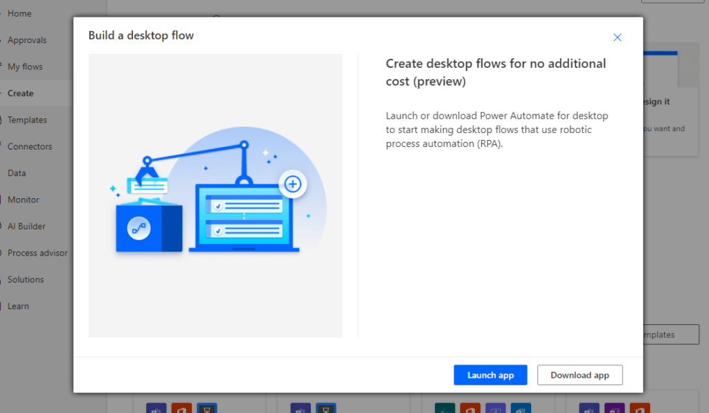 Build a desktop flow