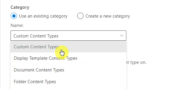 Select custom content types