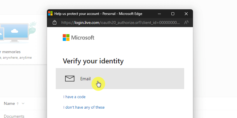 Verify your identity