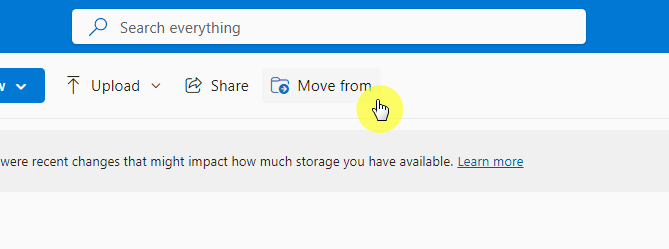 Move from button