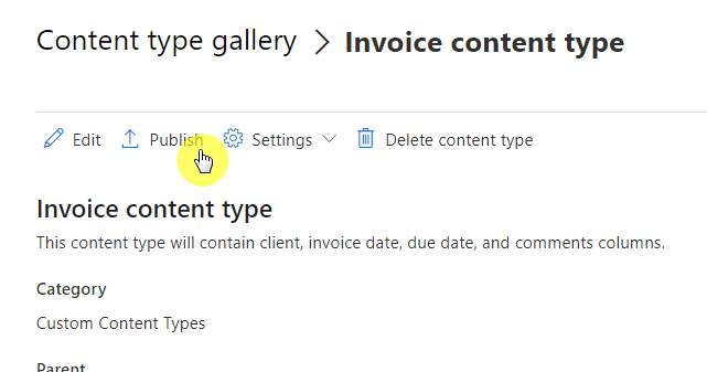 Publish button
