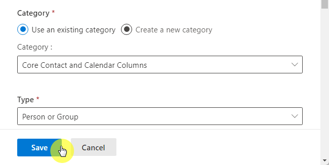 Save the new client site column