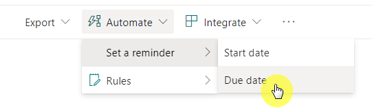 Set a reminder from the due date
