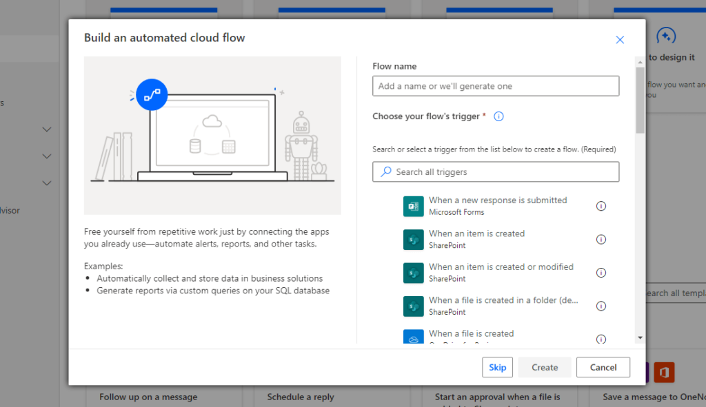 Build an automated cloud flow
