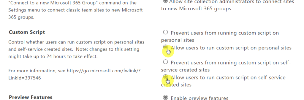 Allow users to run custom script