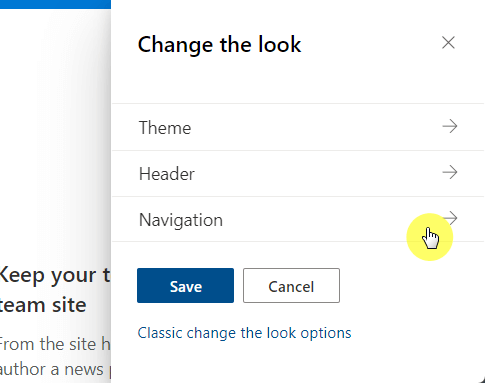 Change the look - Navigation