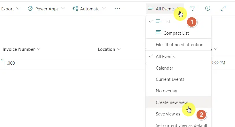 Switch view - Create new view